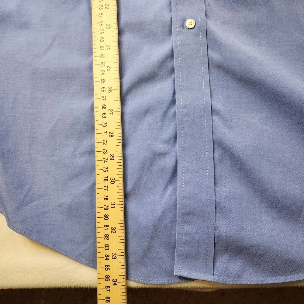 Brooks Brothers Dress Shirt Mens‎ 18-35 XXL Blue Button Up Cotton Non Iron L/S
